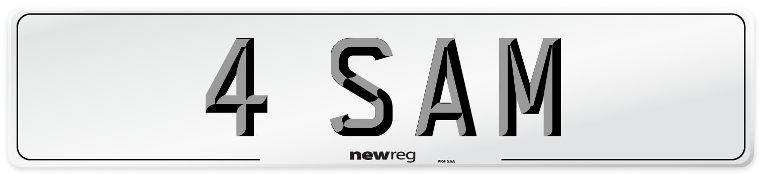 4 SAM Number Plate from New Reg